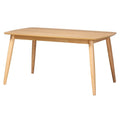 Mesa de comedor de madera con acabado moderno de mediados de siglo