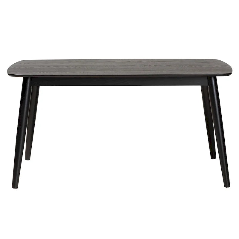 Mesa de comedor de madera con acabado moderno de mediados de siglo