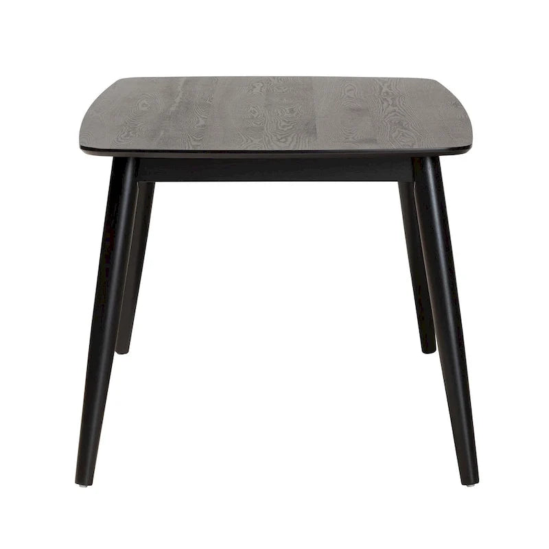 Mesa de comedor de madera con acabado moderno de mediados de siglo