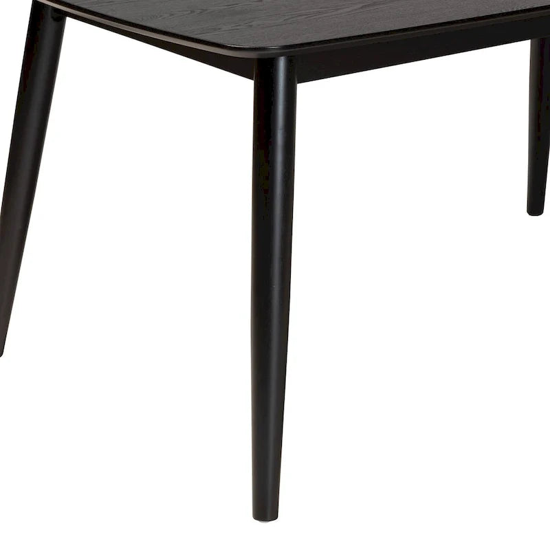 Mesa de comedor de madera con acabado moderno de mediados de siglo