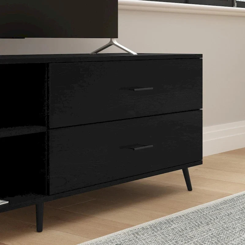 TV-Ständer für Fernseher bis zu einer bestimmten Größe, mit verstellbarem Regalboden und Aufbewahrungsschubladen