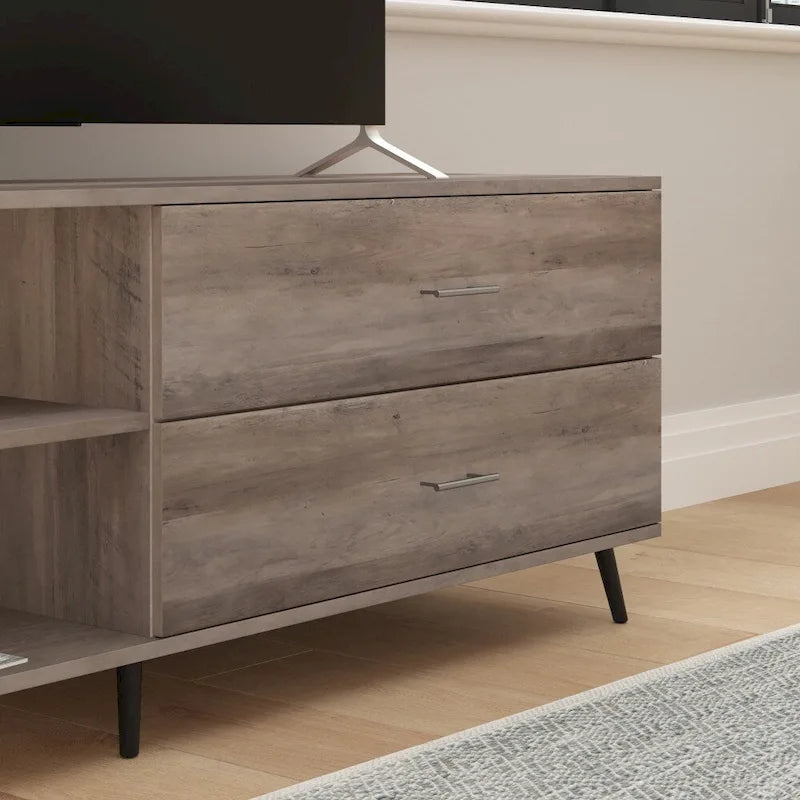 TV-Ständer für Fernseher bis zu einer bestimmten Größe, mit verstellbarem Regalboden und Aufbewahrungsschubladen