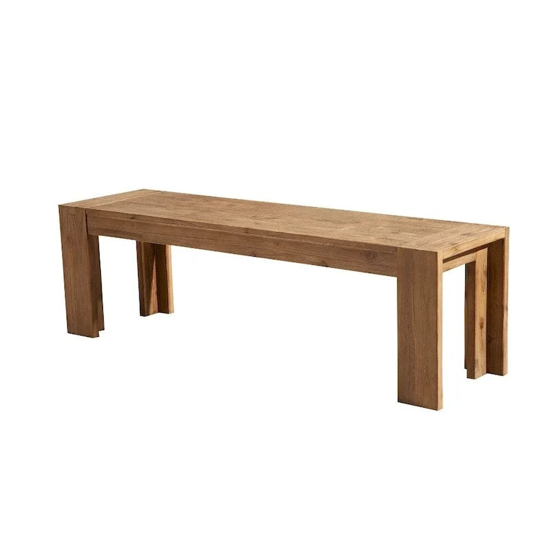 Bank aus massivem Akazienholz mit Kufenbeinen, Braun - 18 H x 58 W x 16 L Zoll