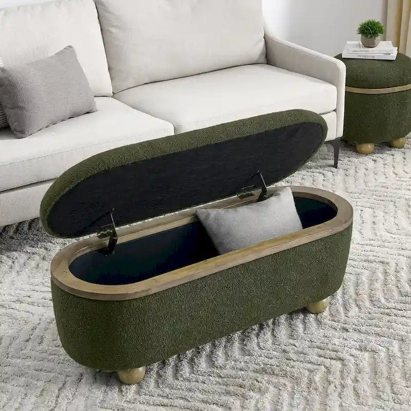 Banco otomano de almacenamiento tapizado para el pie de cama, con espacio de almacenamiento y asiento, ideal para guardar mantas grandes