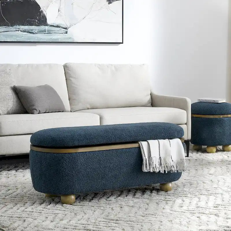 Banco otomano de almacenamiento tapizado para el pie de cama, con espacio de almacenamiento y asiento, ideal para guardar mantas grandes