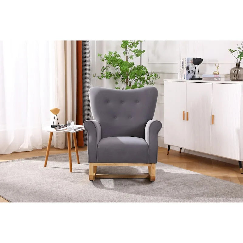 Fauteuil à bascule rembourré pour chambre de bébé ou salon, petit fauteuil contemporain à bascule, fauteuil à accoudoirs rembourré pour enfant
