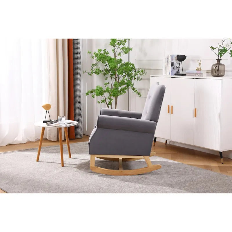 Fauteuil à bascule rembourré pour chambre de bébé ou salon, petit fauteuil contemporain à bascule, fauteuil à accoudoirs rembourré pour enfant