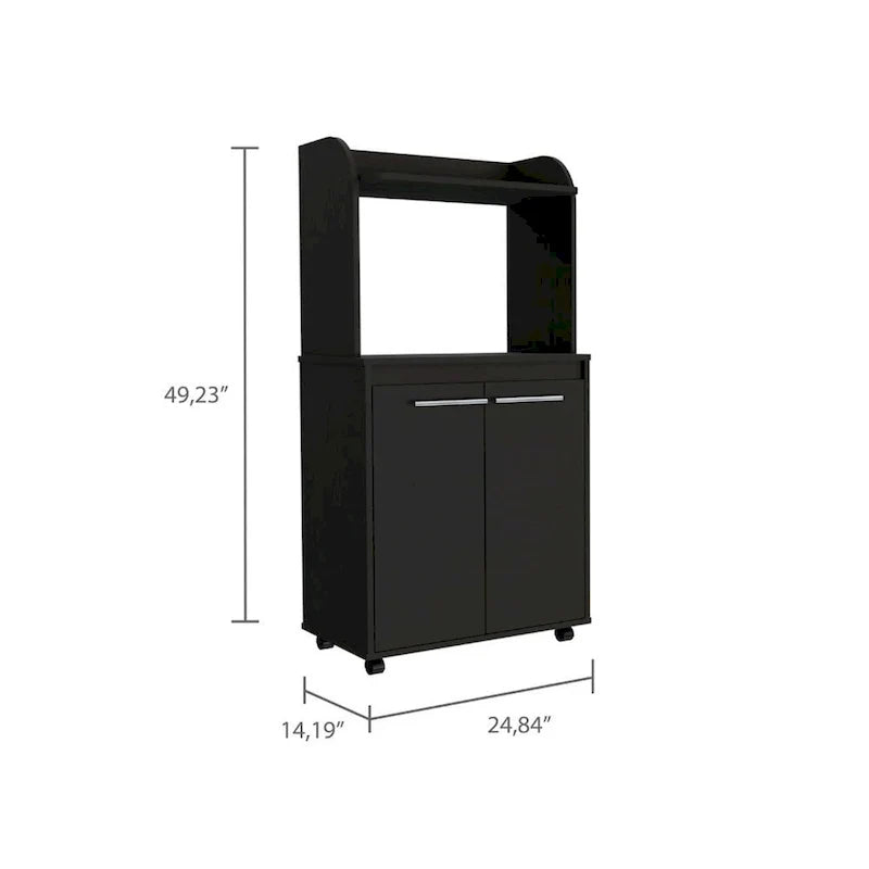 Modern Kitchen Cabinet Microwave Cart with 1 Shelf and 2 Doors