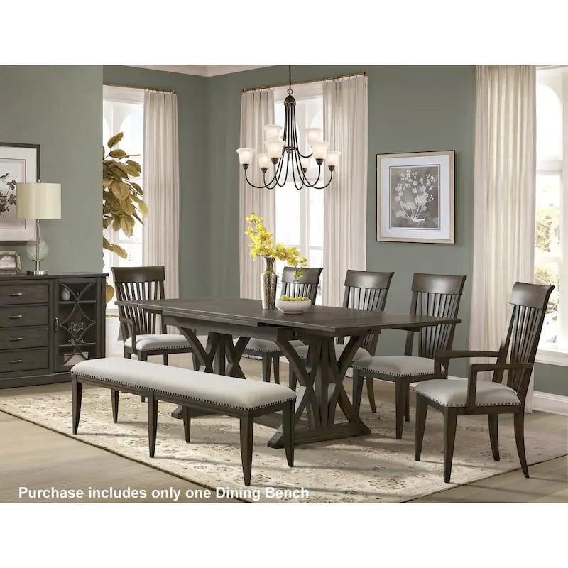Gepolsterte Esszimmerbank, beige