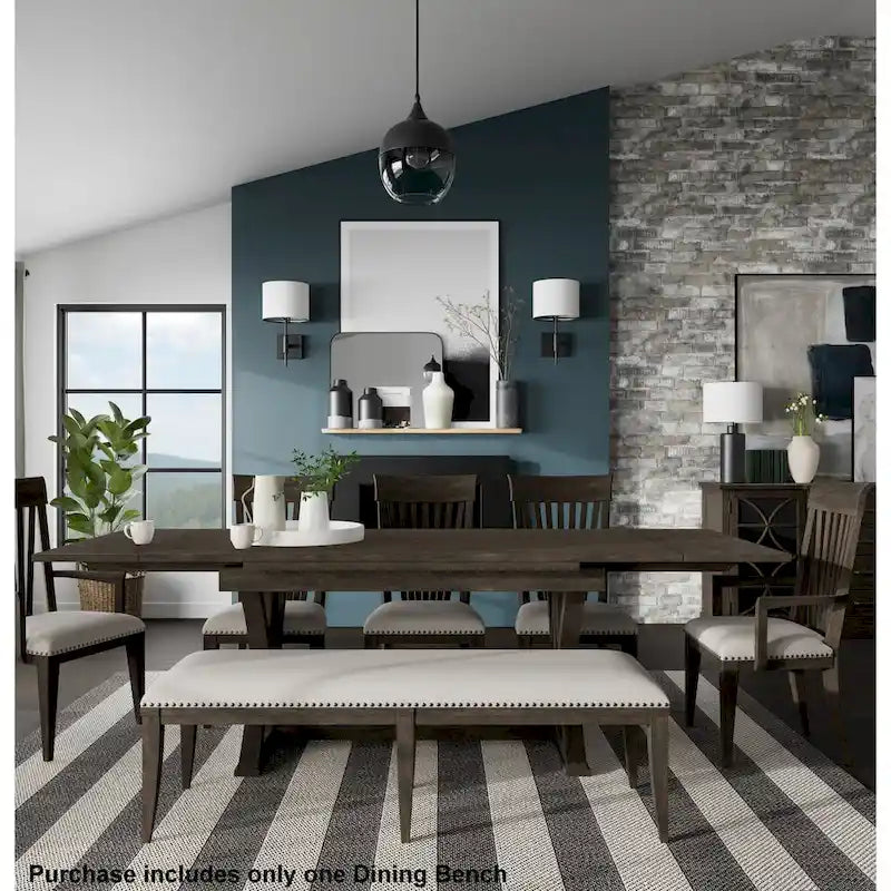 Gepolsterte Esszimmerbank, beige