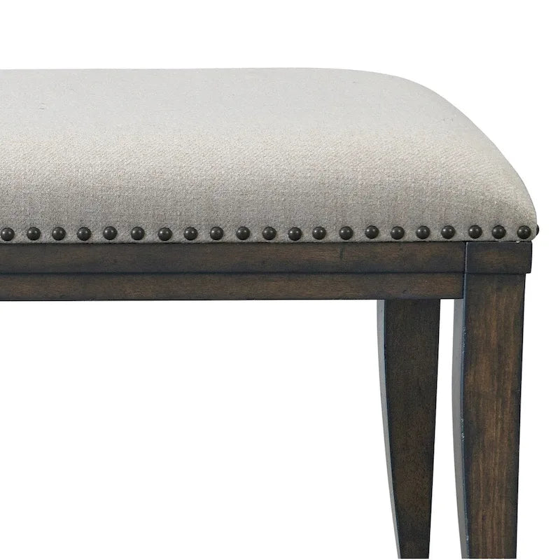 Gepolsterte Esszimmerbank, beige
