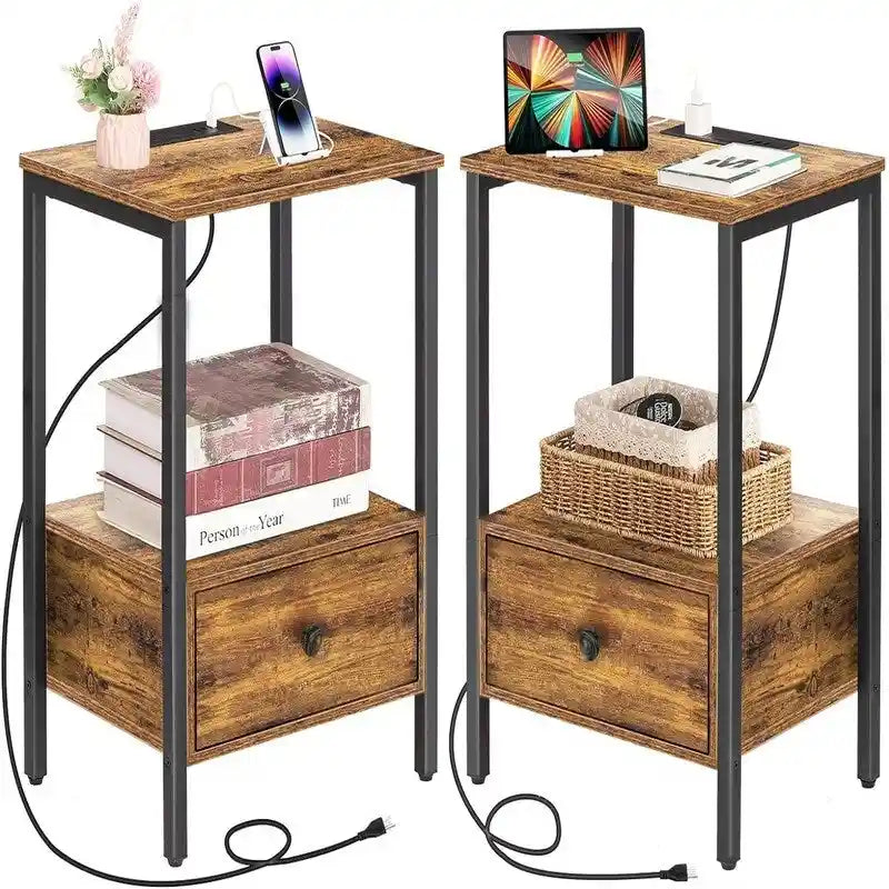 Table d’appoint avec station de recharge - P11.8 x L15.7 x H23.6