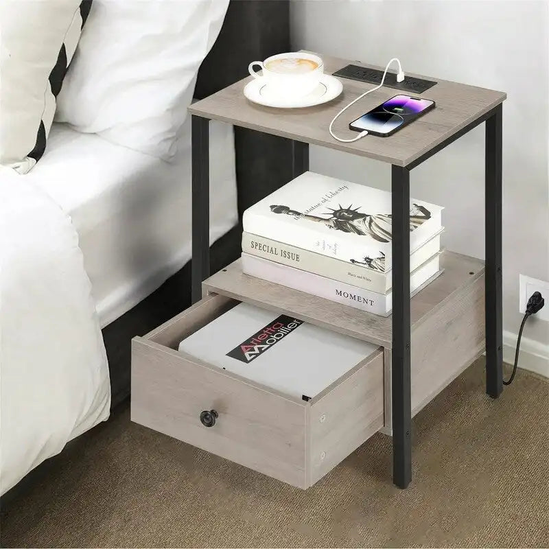 Beistelltisch mit Ladestation - 11.8D x 15.7W x 23.6H