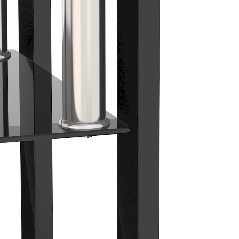 Set aus 2 modernen Beistelltischen aus gehärtetem Glas