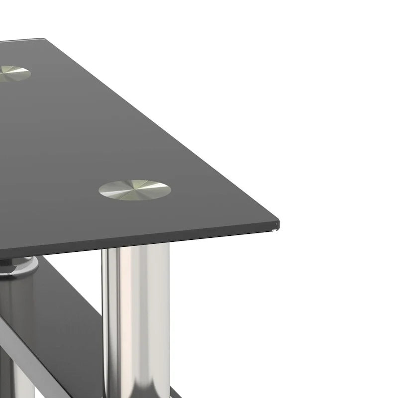 Set aus 2 modernen Beistelltischen aus gehärtetem Glas