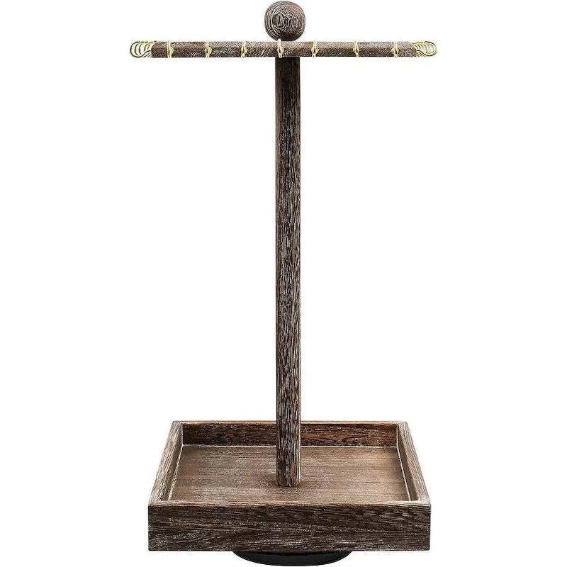 Organizador giratorio de joyas de madera