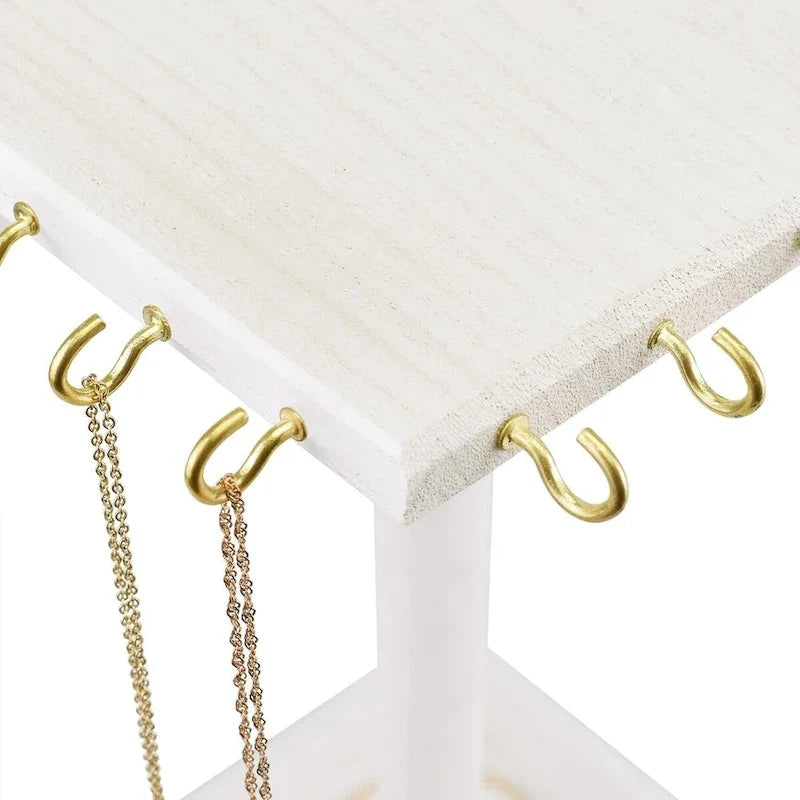 Organizador giratorio de joyas de madera