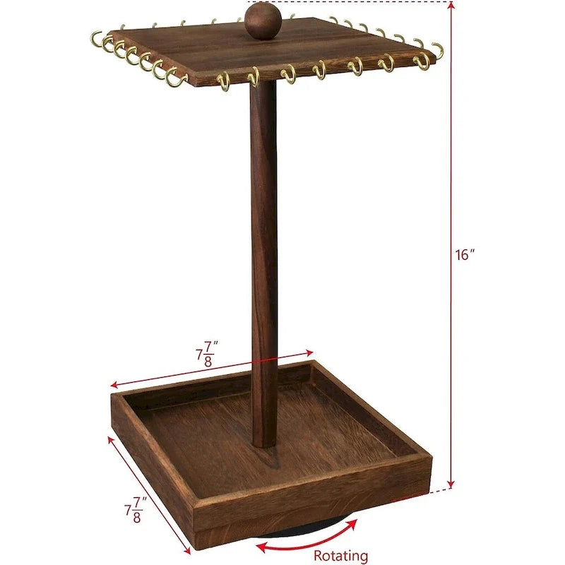 Organizador giratorio de joyas de madera