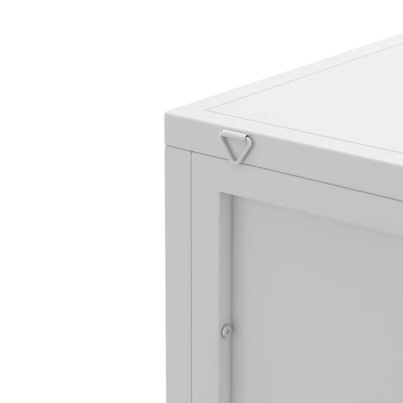 Armoire d’angle au sol, 3 niveaux avec portes en verre trempé et tablettes de rangement